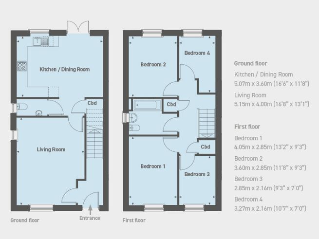 Floor plan, 4 bedroom house  - artist's impression subject to change
